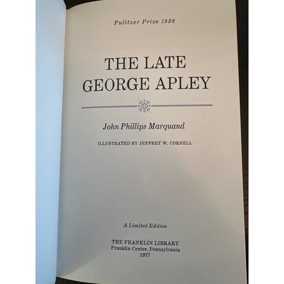 John Phillips Marquand The Late George Apley Franklin Library Ltd Edition - Picture 7 of 8